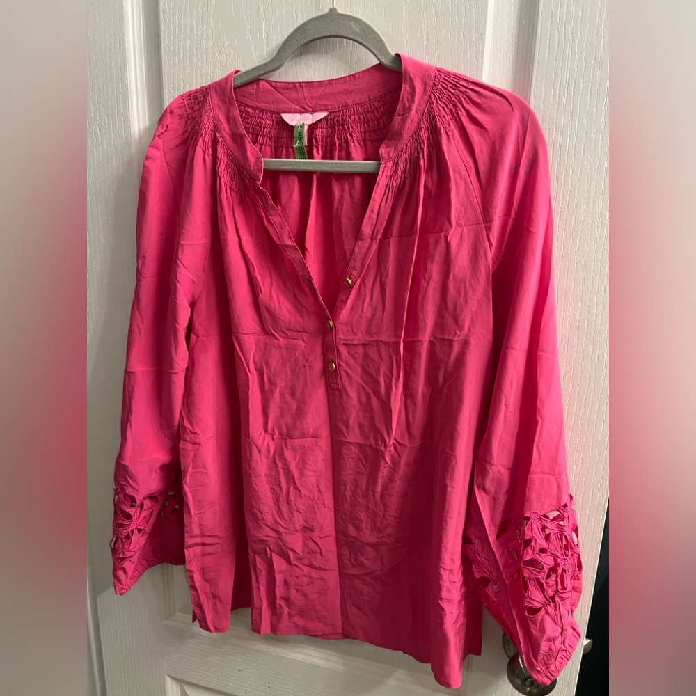 Lilly Pulitzer Silk Blouse w/ arm details